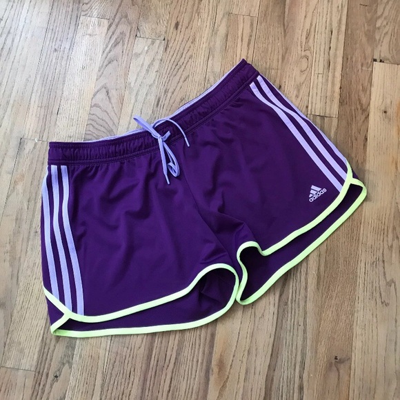 purple adidas shorts